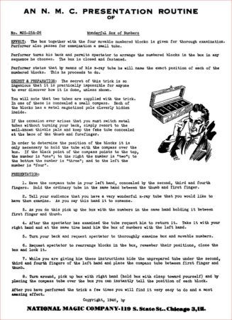 N.M.C. Instruction Sheets (Vols: 1-3) by Jim Sherman, National Magic Company