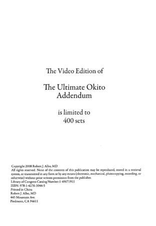The Ultimate Okito Addendum by Robert J. Albo