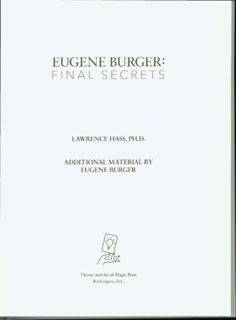 Eugene Berger: Final Secrets by Lawrence Hass, Eugene Burger